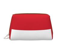 Monaco Kosmetiktasche mit Reißverschluss, Leder, tragbar, wasserdicht, für Zuhause, Reisen, zum Organisieren von Toilettenartikeln und Kleinteilen, weiß, Einheitsgröße