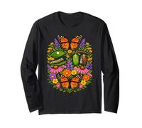 Monarch Butterfly Caterpillar Flowers Metamorphosis Langarmshirt
