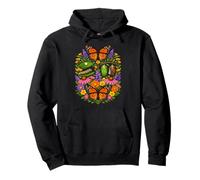 Monarch Butterfly Caterpillar Flowers Metamorphosis Pullover Hoodie
