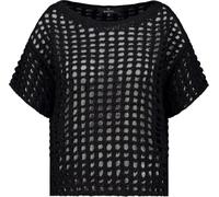 MONARI Ajour-Kurzarm-Pullover mit Lurex schwarz - 40