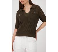 monari - Ajour Polo-Pullover olive - Gr. - 46