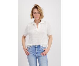 monari - Ajour-Poloshirt mit Strasssteinen - Gr. - 40