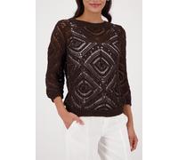 monari - Ajour Strickpullover dark chocolate - Gr. - 42