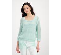 monari - Basic Pullover mit Lochmuster fresh mint - Gr. - 38