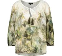 Monari Bluse mit tropischem Print, olive gemustert Größe 36