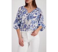 monari - Bluse mit Blumenmuster marine gemustert - Gr. - 46