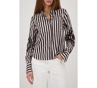 monari - Bluse mit Kordelstickerei dark chocolate ringel - Gr. - 38