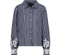 Monari - Bluse mit Spitze marine gemustert - Gr. - 40