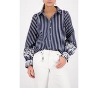 monari - Bluse mit Spitze marine gemustert - Gr. - 36