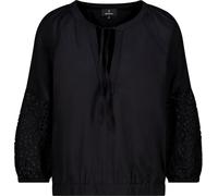 Monari Bluse mit Lochmuster an den Ärmeln, schwarz, Größe 40