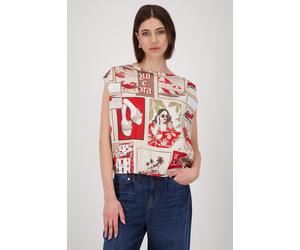 monari - Blusenshirt mit Polaroid-Print red gemustert - Gr. - 36