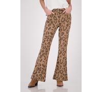 monari - Bootcut-Hose mit Leo-Muster biscotti gemustert - Gr. - 42