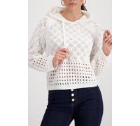 monari - Chenille-Pullover mit Kapuze off-white - Gr. - 40