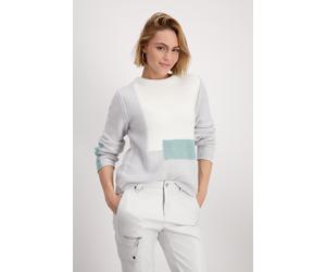 monari - Colourblock-Pullover mit Reiskornmuster chalk - Gr. - 44