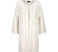 MONARI Damen Strickjacke lang, Häkelmuster in Blumenoptik marmor Weiss - 38