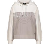 Kapuzenpullover MONARI "Pullover Beauty Colorblock", Damen, Gr. 40, beige (greige), Sweatware, Obermaterial: 100% Baumwolle, unifarben, modisch, regular fit normal, Rundhals, Langarm eingesetzt Rippbü