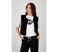 MONARI Gilet in Felloptik schwarz | 44