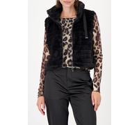 monari - Fellweste mit Streifen schwarz - Gr. - 38