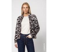 monari - Flauschige Leo-Strickjacke black coffee gemustert - Gr. - 42