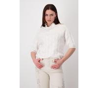 Monari - Flauschiger Pullover mit Zopfmuster 102 off-white - Gr. - 44