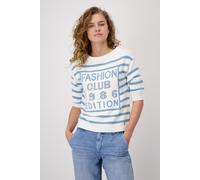 monari - Gestreifter Pullover mit Schrift off-white ringel - Gr. - 42