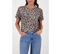 monari - Glänzendes T-Shirt mit Leo-Muster dark chocolate gemustert - Gr. - 38