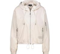 Kurzjacke MONARI "Basic Glanznylon", Damen, Gr. 36, beige, Web, Obermaterial: 55% Polyurethan, 45% Polyamid. Futter: 100% Polyester, unifarben, regular fit kurz, Rundhals, eingesetzt elastischer Bund,