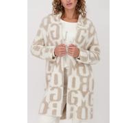 monari - Jacke mit Schriftmuster truffle gemustert - Gr. - 42