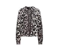 monari - Flauschige Leo-Strickjacke black coffee gemustert - Gr. - 44