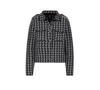 monari - Strickjacke mit Hahnentrittmuster ash grey melange gemustert - Gr. - 40