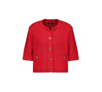 Strickjacke MONARI "Jacke Strickjacke Knöpfe", Damen, Gr. 38, rot, Strick, Obermaterial: 86% Baumwolle, 14% Polyester, unifarben, modisch, regular fit kurz, Rundhals, 3/4-Ärmel eingesetzt Strickbündch