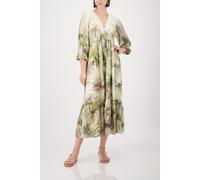 monari - Kleid mit tropischen Print olive gemustert - Gr. - 40