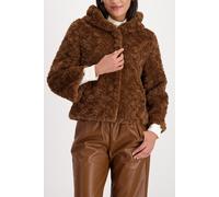 Monari - Kunstfell Jacke mit Kapuze whisky - Gr. - 36
