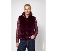 monari - Kunstfellweste mit Stehkragen dark bordeaux - Gr. - 40