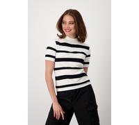 monari - Kurzarm Pullover off-white ringel - Gr. - 44