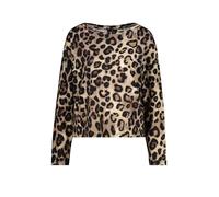 Langarmshirt MONARI "Shirt Leodruck Allover", Damen, Gr. 36, cinnamon gemustert, Web, Obermaterial: 50% Baumwolle, 50% Modal, animal-print, gemustert, mehrfarbig, regular fit taillenbedeckt, U-Boot-Au