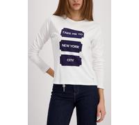 monari - Langarmshirt mit Aufdruck off-white - Gr. - 40