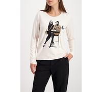 Monari Langarmshirt mit Fellapplikationen Almond Gr. 46