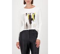 Monari - Langarmshirt mit Gemäldeprint off-white - Gr. - 38