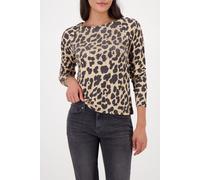 Monari - Langarmshirt mit Leomuster cognac gemustert - Gr. - 40