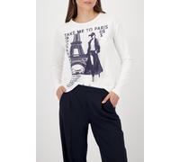 monari - Langarmshirt mit Paris-Print off-white - Gr. - 40