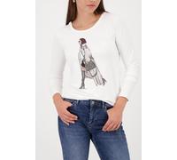 monari - Langarmshirt mit Print off-white - Gr. - 40