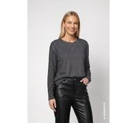 monari - Langarmshirt mit Punktemuster schwarz gemustert - Gr. - 46