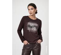monari - Langarmshirt mit Schmuckdetails black coffee - Gr. - 38
