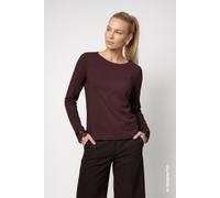 monari - Langarmshirt mit Spitzenborte black coffee - Gr. - 36