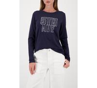monari - Langarmshirt mit Strassstein-Motiv marine - Gr. - 46