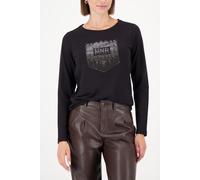 monari - Langarmshirt mit Strasssteinen schwarz - Gr. - 38
