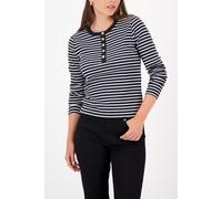 Monari - Langarmshirt mit Streifen schwarz ringel - Gr. - 46