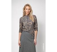 Monari - Langarmshirt mit Zebra-Muster brown sugar gemustert - Gr. - 44