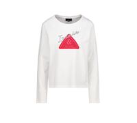 monari - Langarmshirt mit Emblem off-white - Gr. - 34